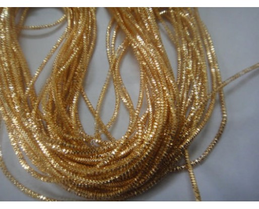 GOLD - 150 Inches French Metal Wire Gimp Coil Bullion Purl - Check Rough - 3.80 Meters